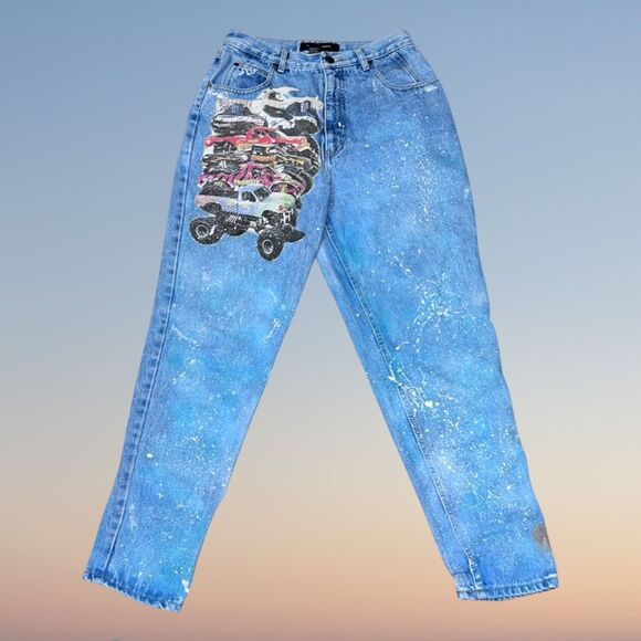 Vintage Gloria Vanderbilt Scooter Gang Monster Truck Jeans 12 27x30 #138 - Picture 6 of 10